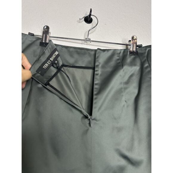 Ter Eat Bantine Gray A Line Skirt Zip Pockets Italian Size 46 US 10 New Designer - Picture 7 of 13